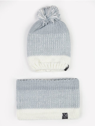 Children's set hat + knitted neck warmer