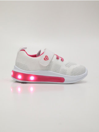 Children's sneakers in fabric with lights