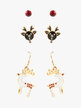 Christmas earrings - pack of 3 pairs