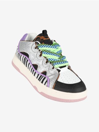 CHUNKY WHOOPI Sneakers animalier donna con glitter