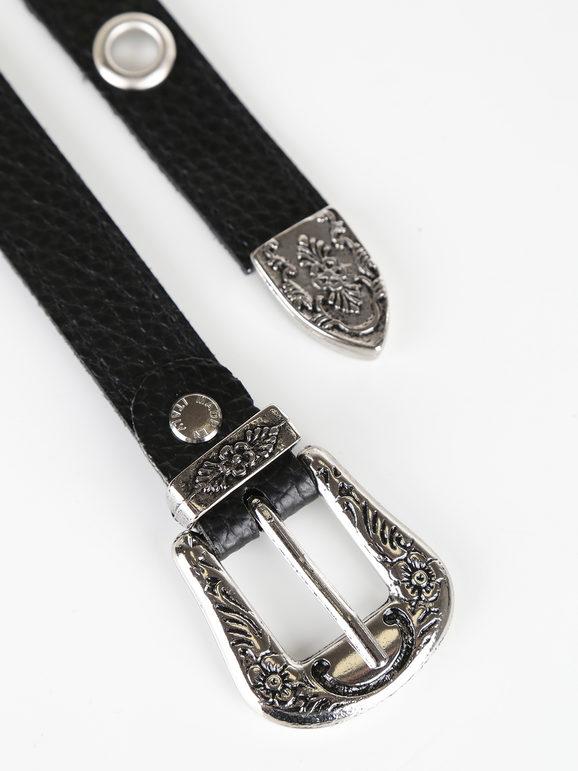 Cintura stretta con occhielli in metallo
