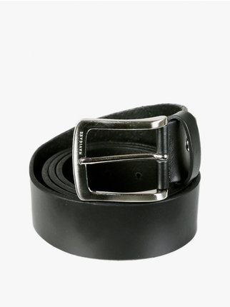 Cinturón de cuero negro para hombre