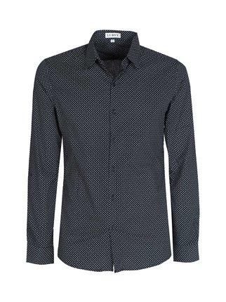 Classic men's shirt in patterned cotton