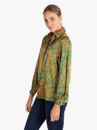 Classic women's shirt with floral print