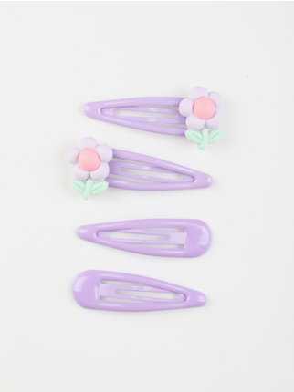 Clip-on hair clip with flowers