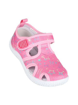 Closed sandals for girls in fabric
