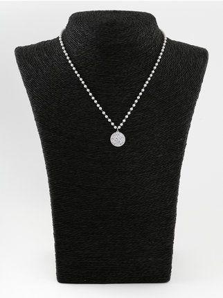 Collier avec petites perles et pendentif avec strass