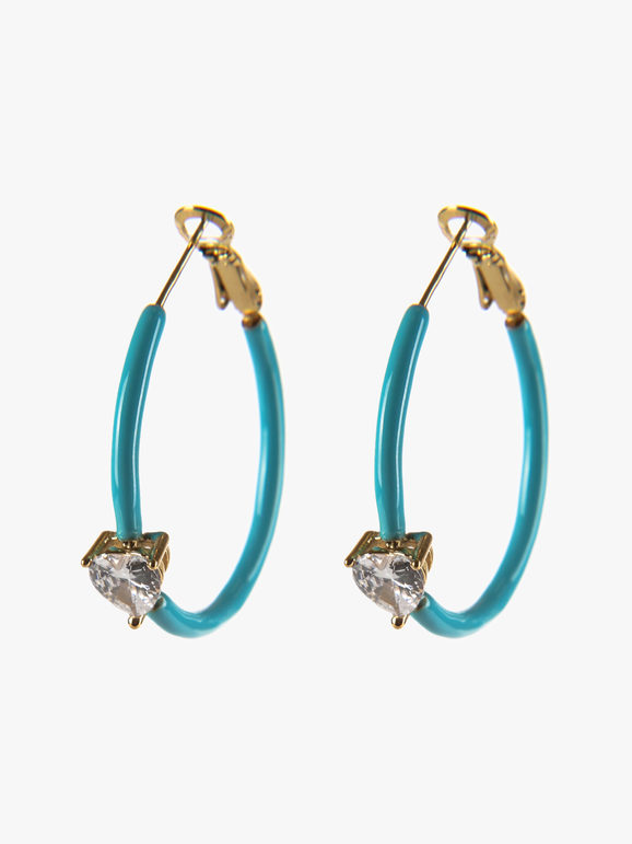 Colored hoop earrings with heart