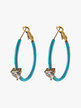 Colored hoop earrings with heart