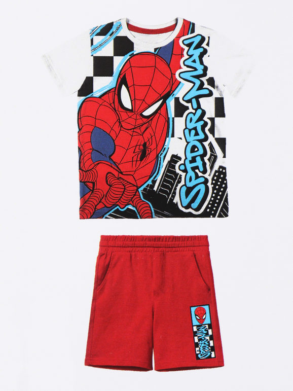 Marvel Spider-Man - Completo due pezzi bambino, Cotone, Rosso