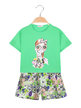 Conjunto corto niña camiseta + short floral