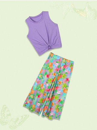 Conjunto niña pantalón floral + top
