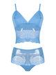 Coordinated cotton blend women's underwear with lace