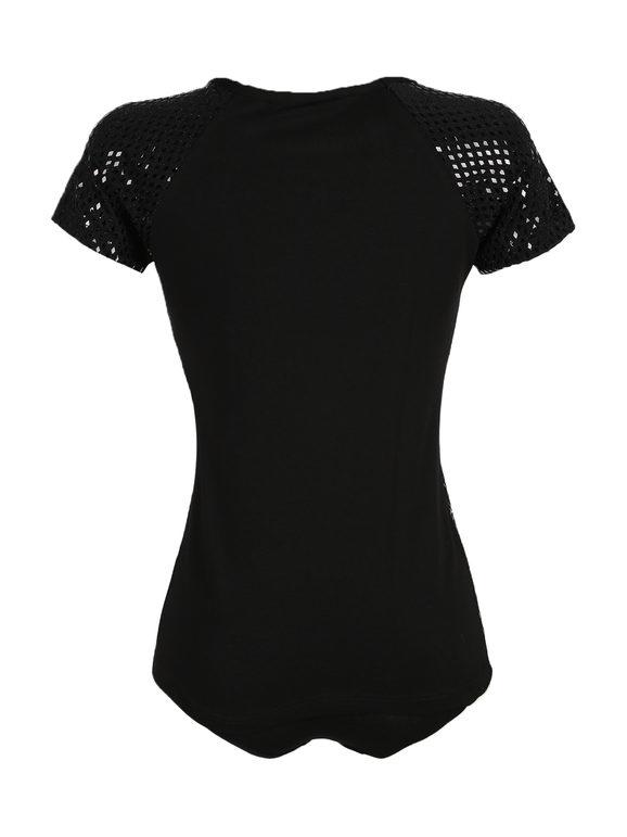 Coordinated t-shirt + slip with sequins