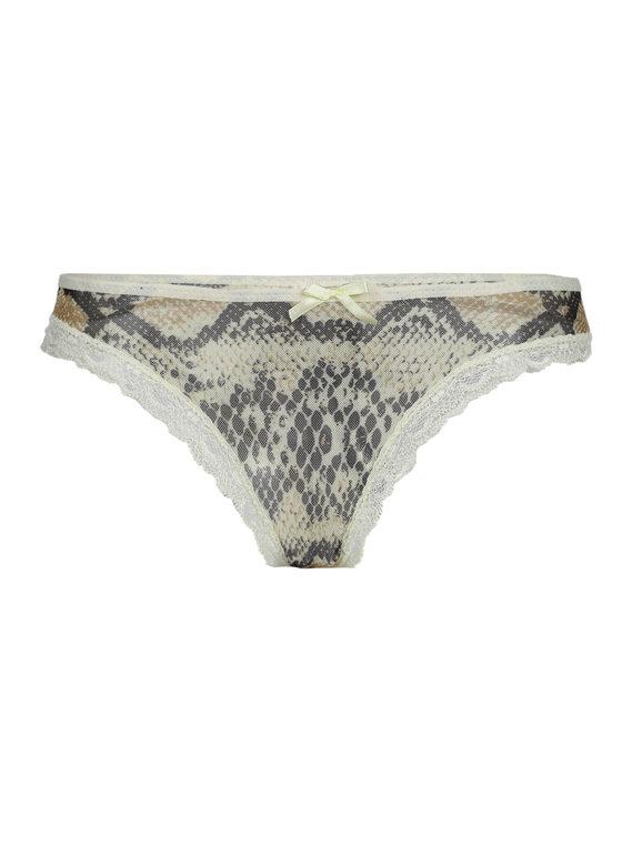 Coordinated underwear top + Brazilian python effect