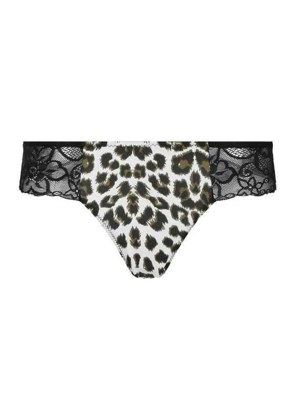 Coordinated women's animalier top + slip underwear
