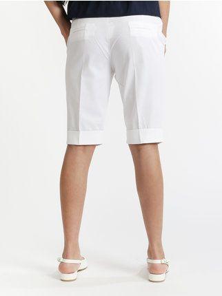 Cotton bermuda shorts with cuffs