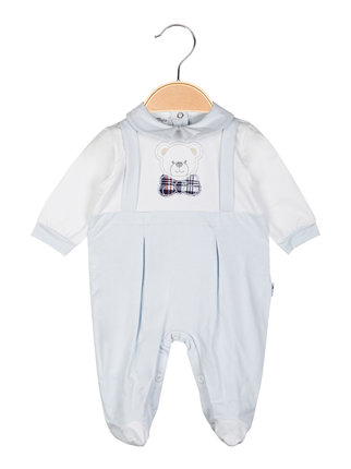 Cotton dungaree baby romper