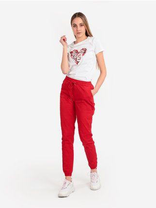 Cotton jogger trousers with cuff