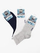 Children's cotton short socks  Pack of 3 pairs