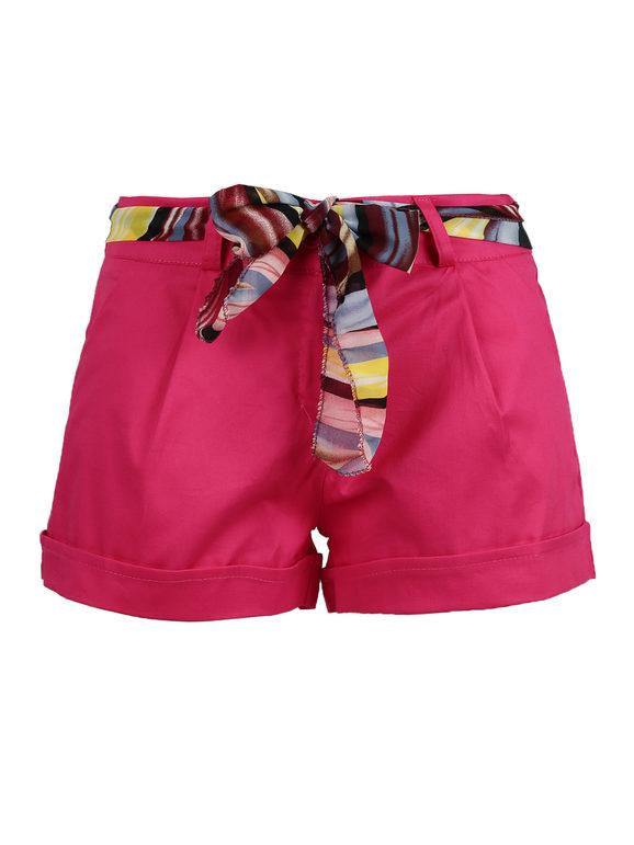 Cotton shorts with cuffs