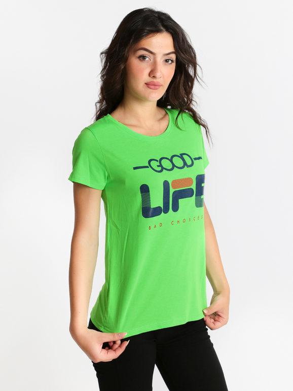 Cotton T-shirt with lettering