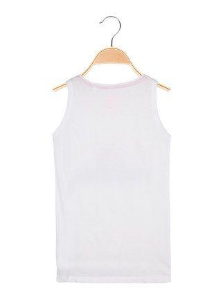 Cotton tank top with lettering and glitter