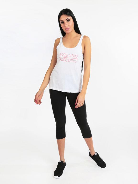 Cotton tank top with writing
