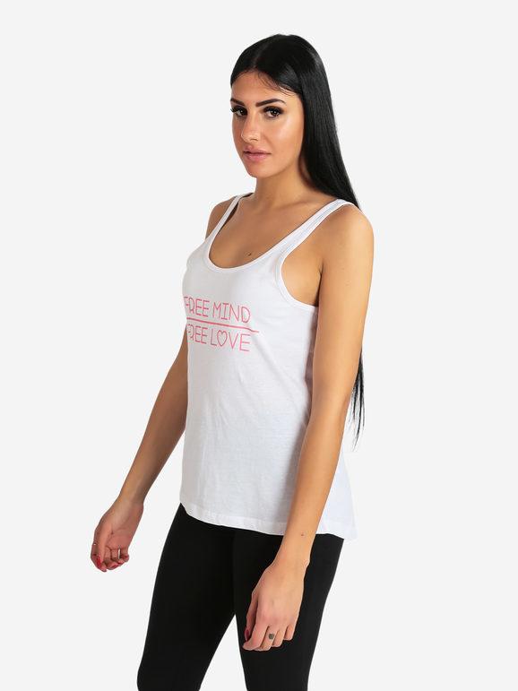 Cotton tank top with writing