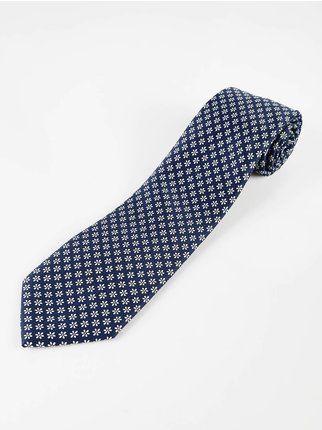 Cravate classique à fleurs bleue