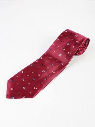 Cravate rouge classique avec imprimés