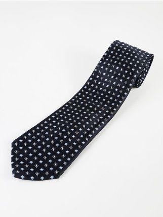 Cravatta blu con stampe