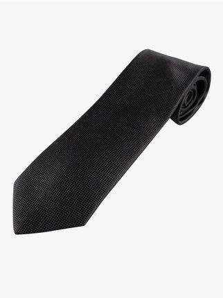 Cravatta classica a micro quadri  nero cangiante