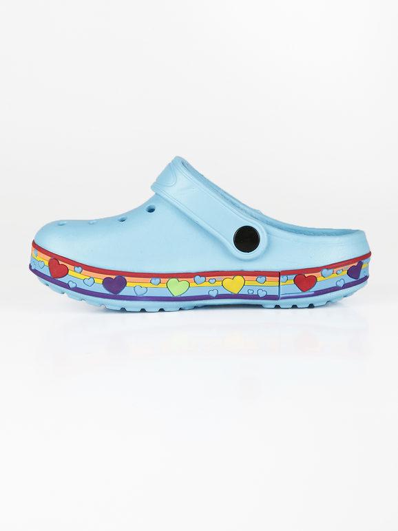 Crocs model clogs with hearts