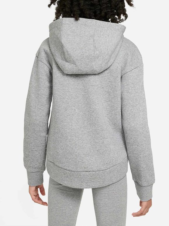 Cropped sweatshirt for girls with hood and zip