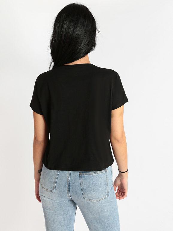 Cropped T-shirt with writing