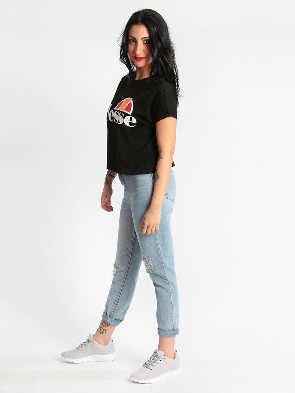 Cropped T-shirt with writing