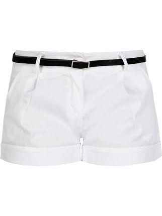 Cuffed cotton shorts + belt