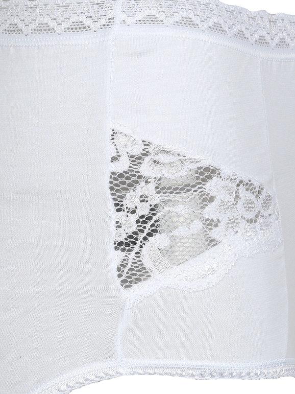 Culotte with lace in elastic cotton