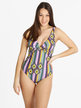 Damen-Badeanzug mit mehrfarbigem Aufdruck