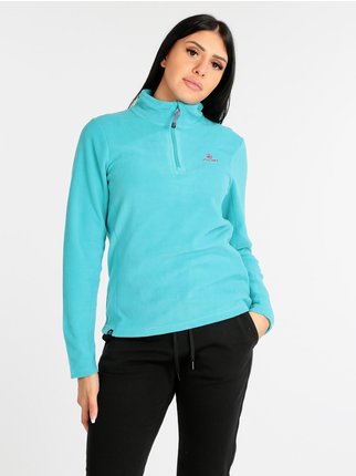 Damen-Fleece-Sweatshirt mit halbem Reißverschluss