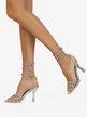 Damen-Gladiator-Sandalen mit Strasssteinen und Absatz