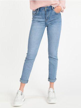 Damen-Jeans mit normaler Passform und verwaschenem Effekt