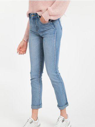Damen-Jeans mit normaler Passform und verwaschenem Effekt