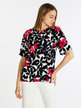 Damen-Kurzarm-T-Shirt mit Blumendruck