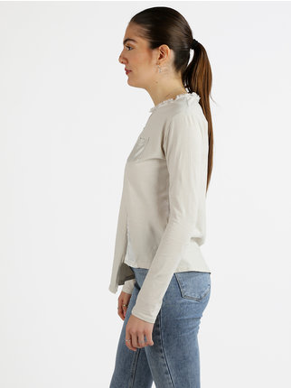 Damen-Langarm-T-Shirt mit Tasche