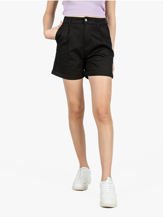 Damen-Shorts aus Baumwolle mit hohem Bund