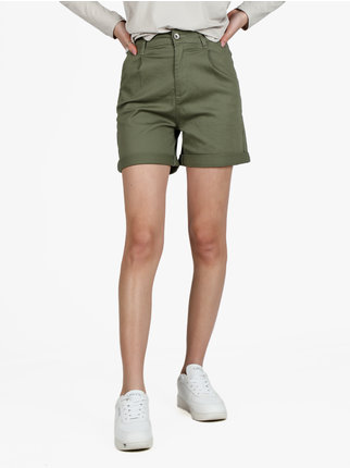 Damen-Shorts aus Baumwolle mit hohem Bund