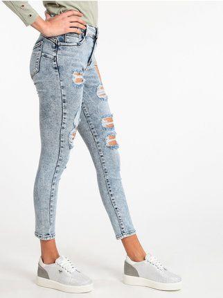 Damen Skinny Jeans mit Rissen