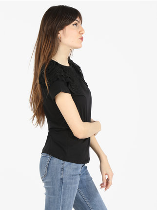Damen-T-Shirt mit plissierten Rüschen